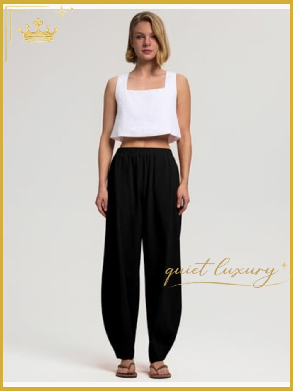 Linen Wide Leg Palazzo Pants with Pockets Boho Casual - Picture 3 of 7